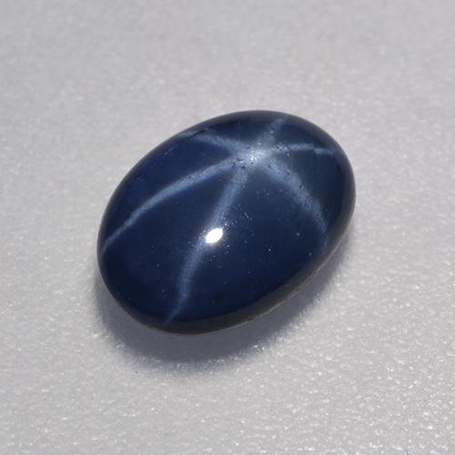 Safira estrela azul natural 0,96ct, corte oval, translúcido