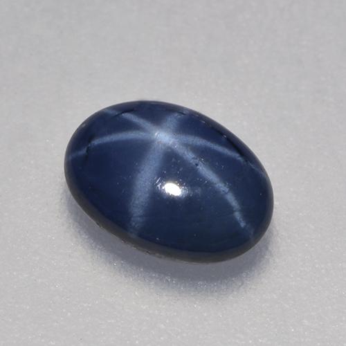 Safira estrela azul natural 0,96ct, corte oval, translúcido