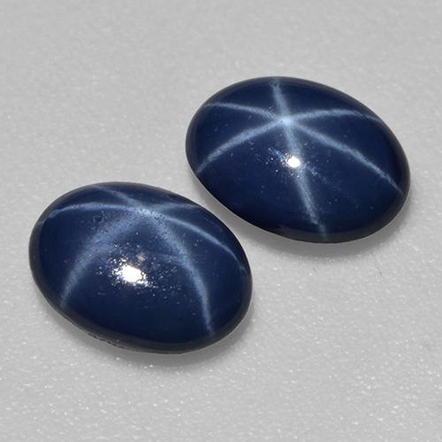Pedras preciosas de Safira Estrela Azul da meia noite natural de 1.89 ct, Corte Oval, Translúcido