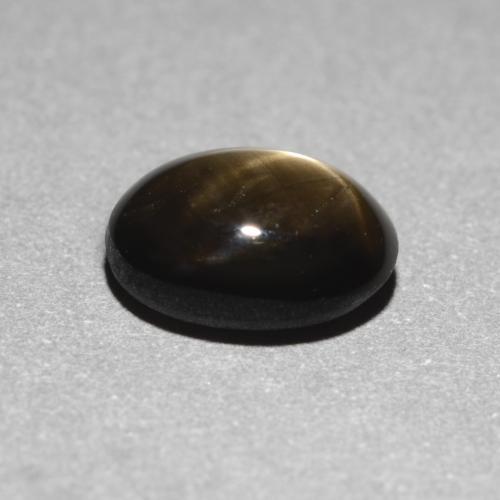 Safira estrela preto natural 1,12ct, corte oval, opaco