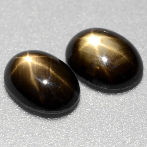 Pedras preciosas de Safira Estrela Preto natural de 2.61 ct, Corte Oval, Opaco