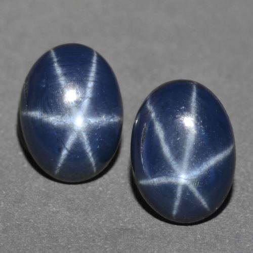 Pedras preciosas de safira estrela azul natural de 2,41 ct, corte oval, opaco