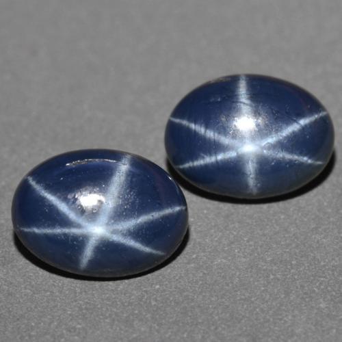 Pedras preciosas de safira estrela azul natural de 2,41 ct, corte oval, opaco