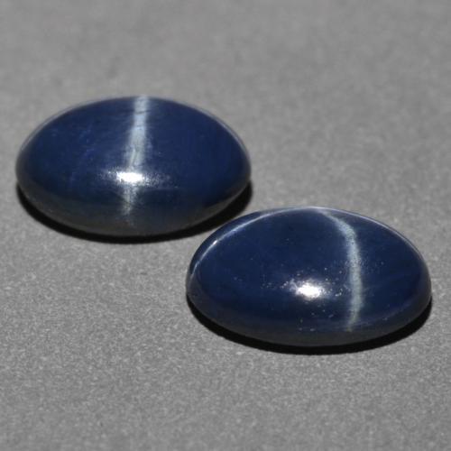 Pedras preciosas de safira estrela azul natural de 2,41 ct, corte oval, opaco