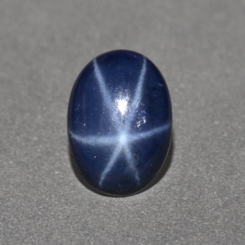 Safira estrela azul natural 1,00ct, corte oval, opaco
