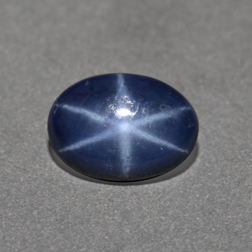 Safira estrela azul natural 1,00ct, corte oval, opaco