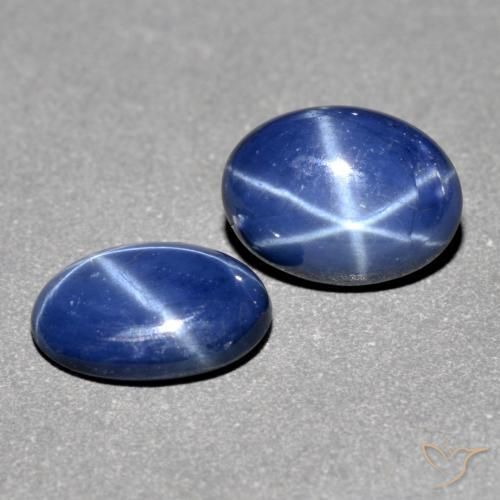 Pedras preciosas de Safira estrela Azul-marinho natural de 1.84 ct, oval, Translúcido