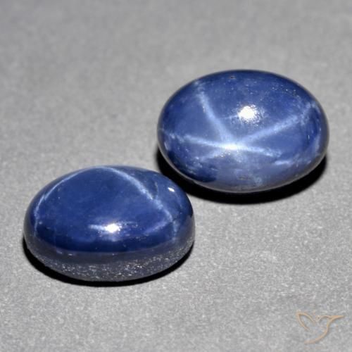Pedras preciosas de Safira estrela Azul profundo natural de 3.29 ct, oval, Opaco