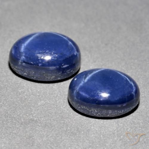 Pedras preciosas de Safira estrela Azul profundo natural de 3.29 ct, oval, Opaco
