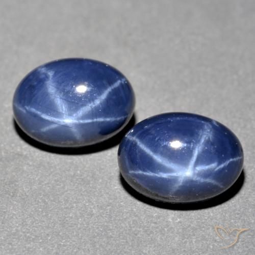 Pedras preciosas de safira estrela azul natural de 3,33 ct, corte oval, opaco