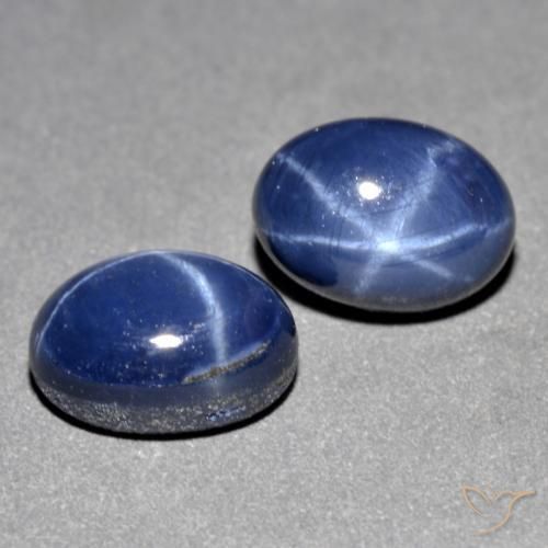Pedras preciosas de safira estrela azul natural de 3,33 ct, corte oval, opaco