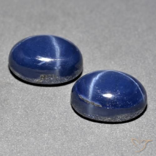 Pedras preciosas de safira estrela azul natural de 3,33 ct, corte oval, opaco