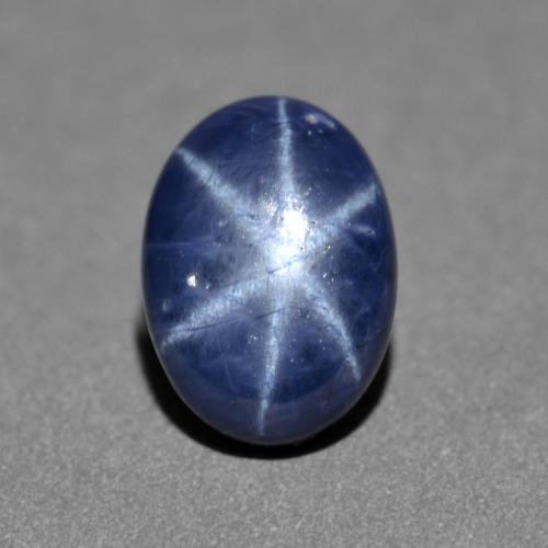 Safira estrela azul natural 1,30ct, corte oval, opaco