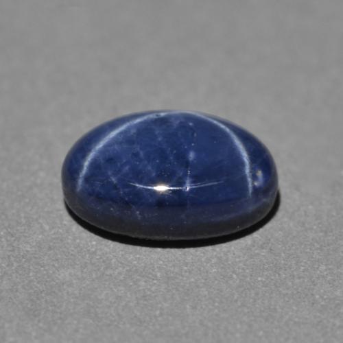 Safira estrela azul natural 1,30ct, corte oval, opaco