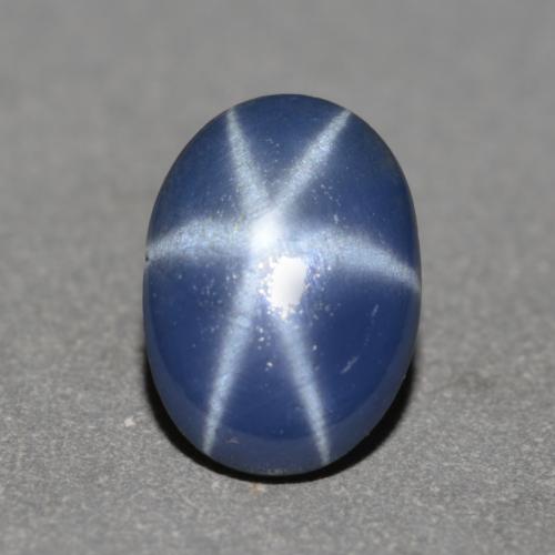 Safira estrela azul natural 0,72ct, corte oval, translúcido