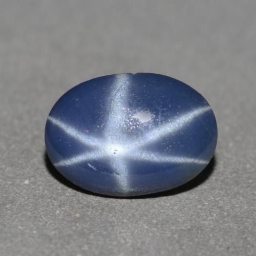 Safira estrela azul natural 0,72ct, corte oval, translúcido