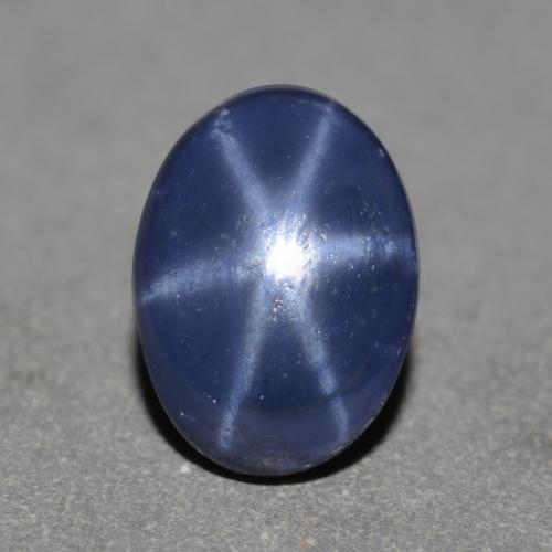 Safira Estrela Azul-marinho Natural 0.92ct, Corte Oval, Translúcido