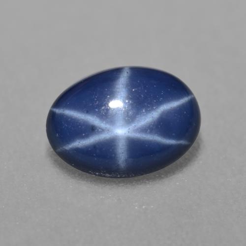 Safira estrela azul natural 0,89ct, corte oval, translúcido
