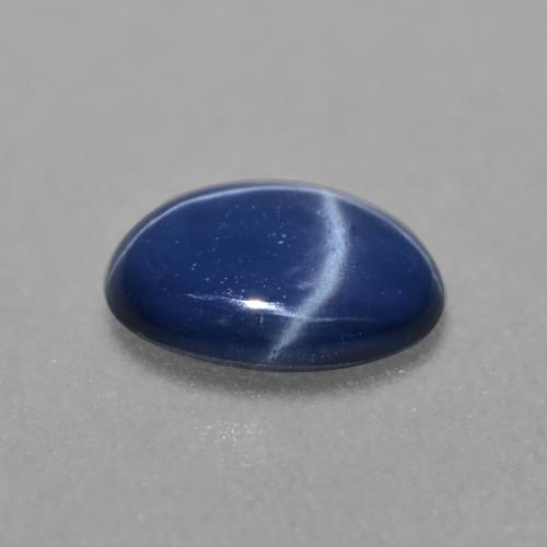 Safira estrela azul natural 0,89ct, corte oval, translúcido
