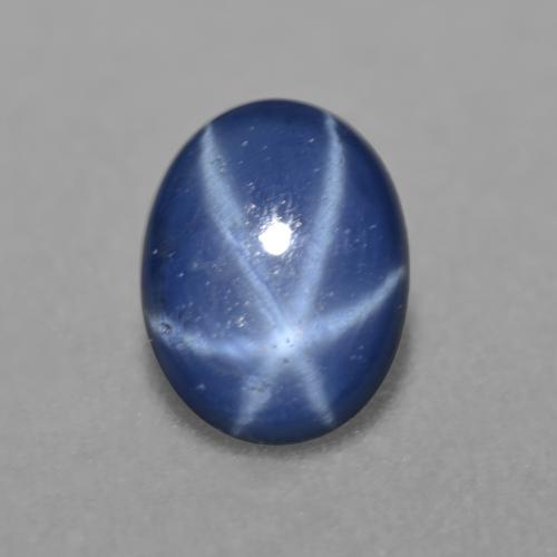 Safira estrela azul natural 0,80ct, corte oval, translúcido