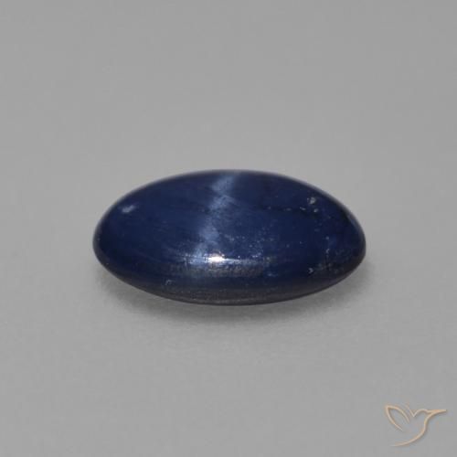 Safira estrela azul natural 0,89ct, corte oval, opaco