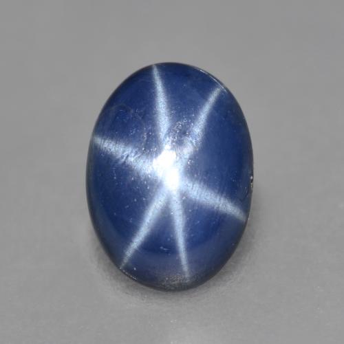 Safira estrela azul natural 1,16ct, corte oval, translúcido