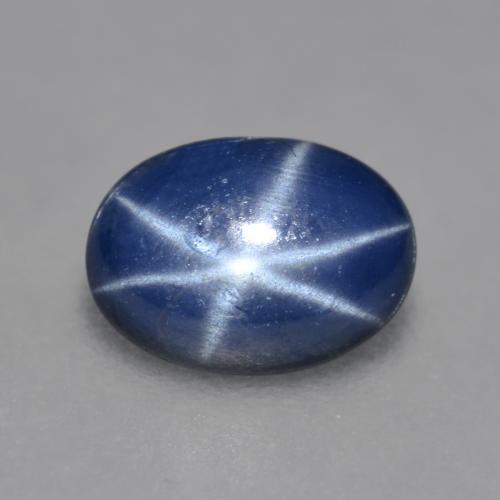 Safira estrela azul natural 1,16ct, corte oval, translúcido