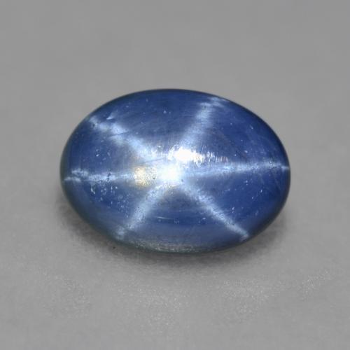Safira estrela azul natural 0,96ct, corte oval, translúcido