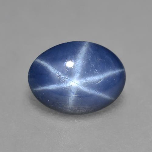 Safira estrela azul natural 0,88ct, corte oval, translúcido