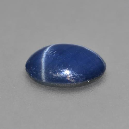 Safira estrela azul natural 0,88ct, corte oval, translúcido