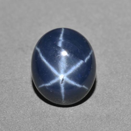Safira estrela azul natural 2,87ct, corte oval, opaco
