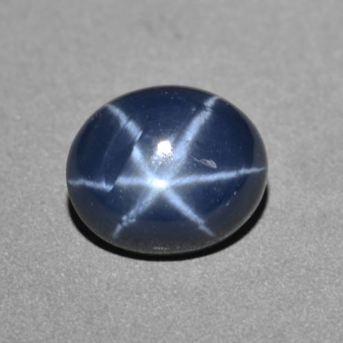 Safira estrela azul natural 2,87ct, corte oval, opaco