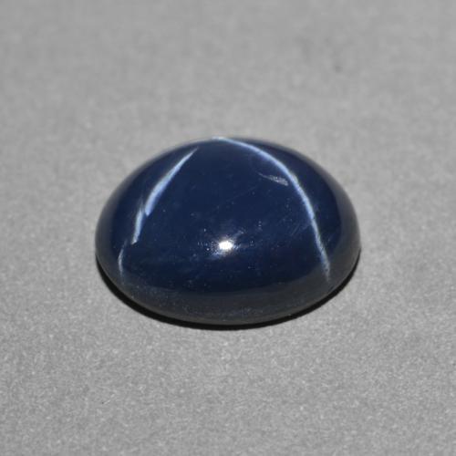 Safira estrela azul natural 2,87ct, corte oval, opaco