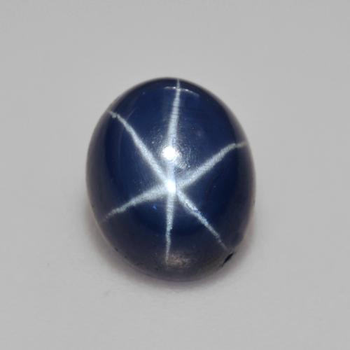 Safira Estrela Azul profundo Natural 3.39ct, Corte Oval, Opaco
