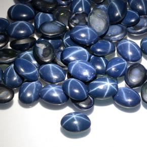 Safira estrela azul natural 1,05ct, corte oval, opaco