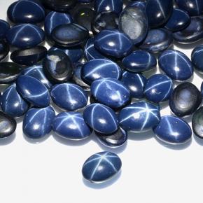 Safira estrela azul natural 1,05ct, corte oval, opaco