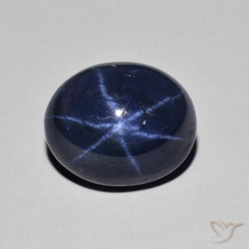 4.40ct Natural Azul-marinho Safira estrela, oval, Opaco