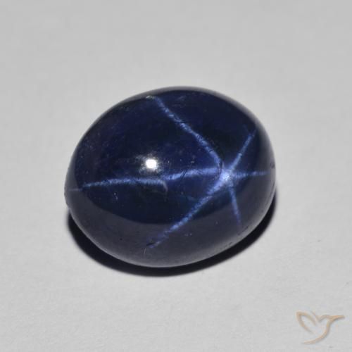 Safira estrela Azul-marinho Natural 4.40ct, oval, Opaco
