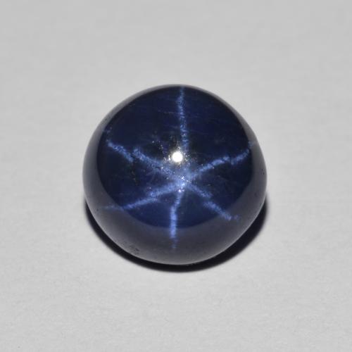 Safira Estrela Azul-marinho Natural 2.17ct, Corte Redondo, Opaco