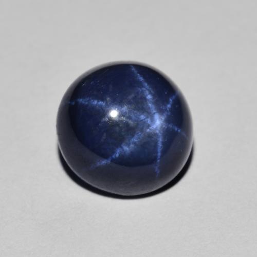 Safira Estrela Azul-marinho Natural 2.23ct, Corte Redondo, Opaco