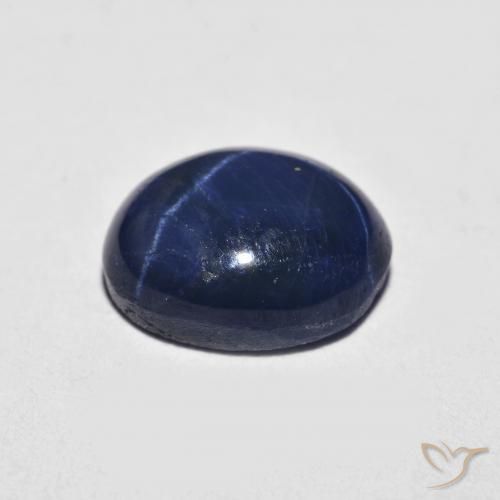 Safira estrela azul natural 2,70ct, corte oval, opaco