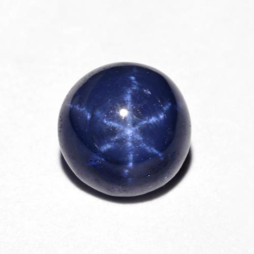 Safira Estrela Azul-marinho Natural 1.23ct, Corte Redondo, Opaco