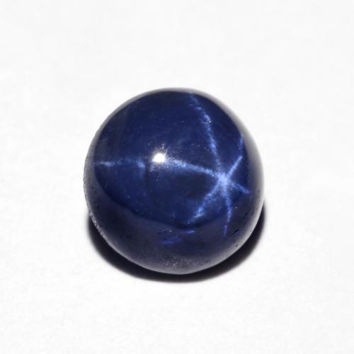 Safira Estrela Azul-marinho Natural 1.23ct, Corte Redondo, Opaco