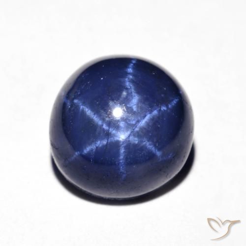 4.73ct Natural Azul-marinho Safira estrela, Redondo, Opaco