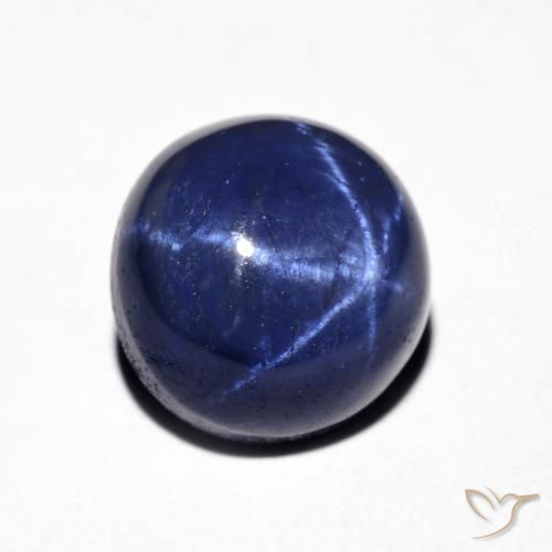 Safira estrela Azul-marinho Natural 4.73ct, Redondo, Opaco
