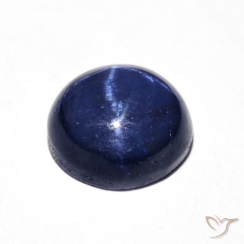 Safira estrela Azul-marinho Natural 4.73ct, Redondo, Opaco