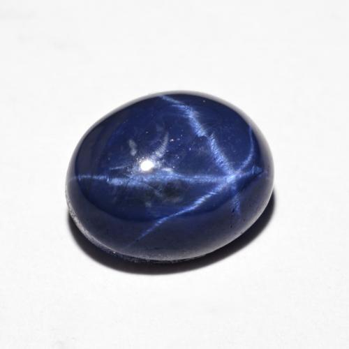 Safira estrela azul natural 4,74ct, corte oval, opaco
