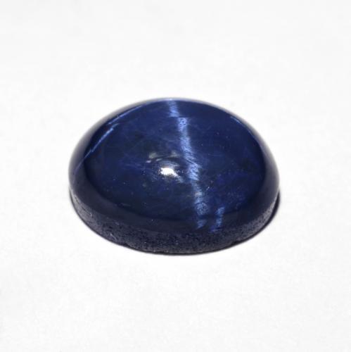 Safira estrela azul natural 4,74ct, corte oval, opaco