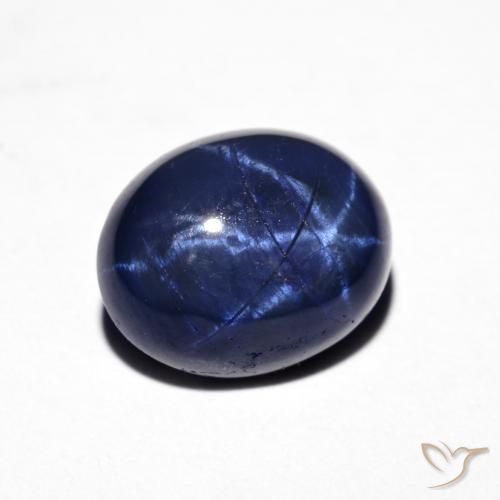 Safira estrela Azul-marinho Natural 4.28ct, oval, Opaco