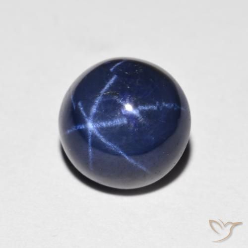 Safira estrela Azul-marinho Natural 2.59ct, Redondo, Opaco